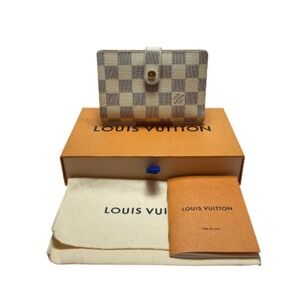 Louis Vuitton Azur White Portefeuille Wallet Viennois Bi fold Purse